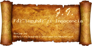 Félegyházi Innocencia névjegykártya